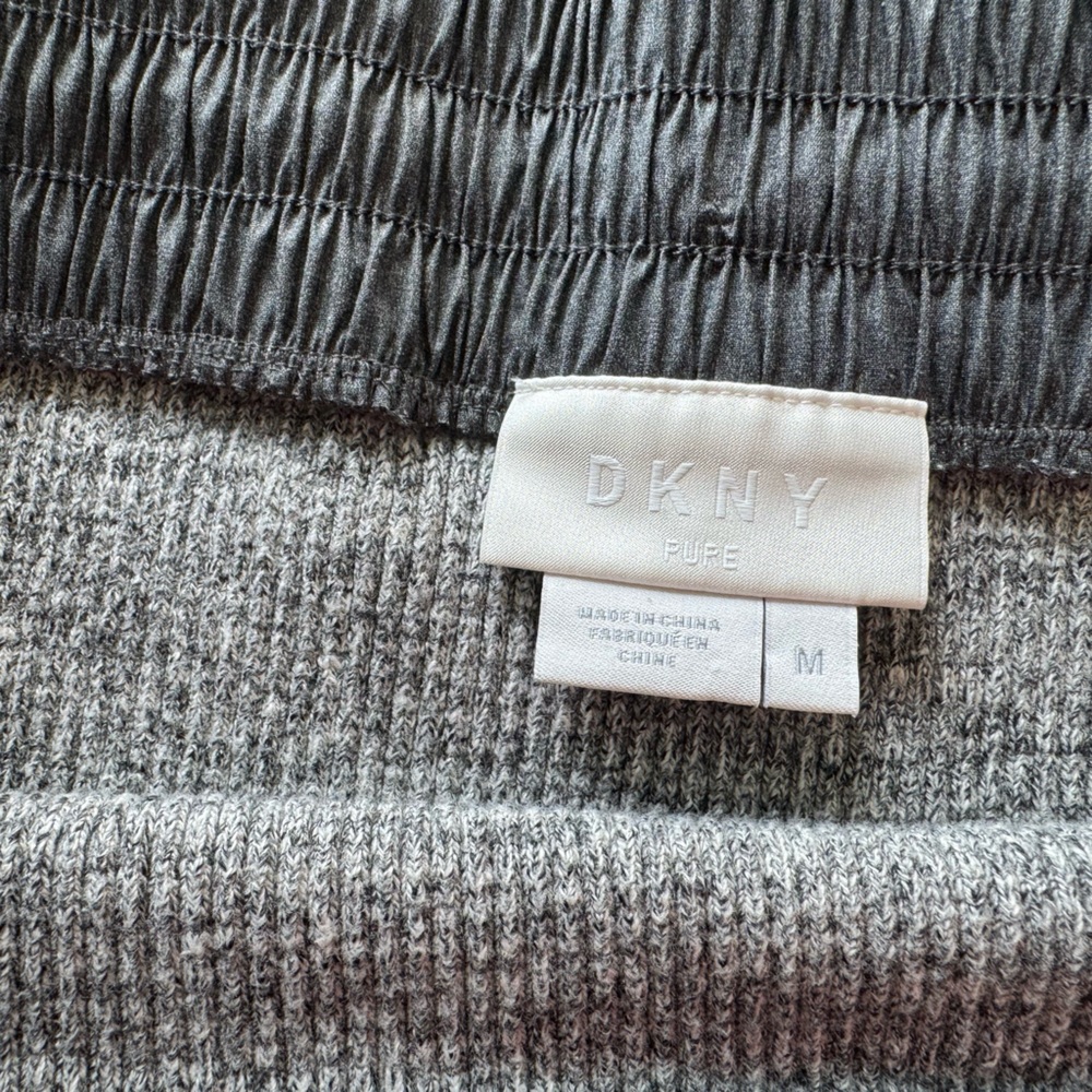 DKNY Charcoal and Light Gray Knit Top